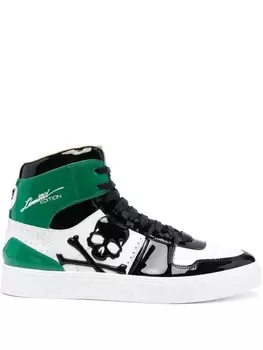 Philipp Plein кроссовки с декором Skull, зеленый