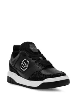 Philipp Plein кроссовки с кристаллами, черный