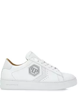 Philipp Plein кроссовки с нашивкой-логотипом, белый