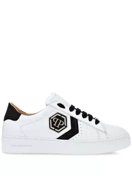 Philipp Plein кроссовки с нашивкой-логотипом, белый