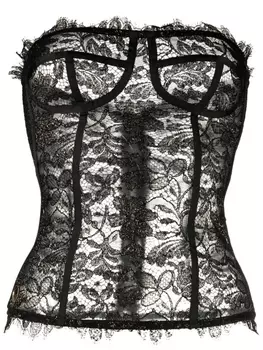 Philipp Plein кружевной топ-бюстье, черный