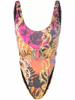 Philipp Plein купальник с узором, оранжевый