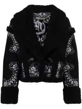 Philipp Plein куртка из овчины с принтом пейсли, черный
