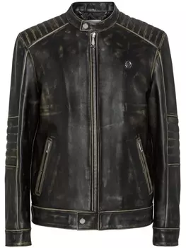 Philipp Plein куртка с эффектом потертости, черный