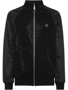 Philipp Plein куртка с нашивкой-логотипом, черный
