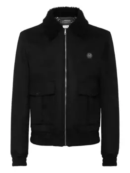 Philipp Plein куртка с нашивкой-логотипом, черный
