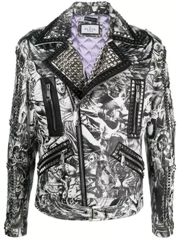 Philipp Plein куртка с принтом, белый