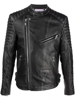 Philipp Plein куртка Skull Bones с эффектом металлик, черный