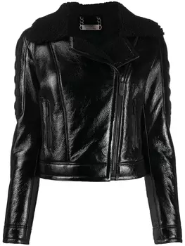 Philipp Plein куртка со вставкой из овчины, черный