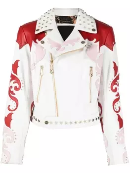 Philipp Plein куртка вязки интарсия, белый