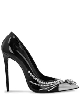 Philipp Plein лакированные туфли с кристаллами, черный