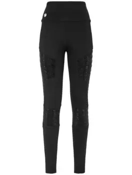 Philipp Plein легинсы с кристаллами, черный