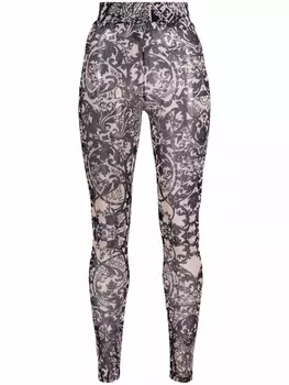 Philipp Plein легинсы с принтом Baroque, нейтральный цвет