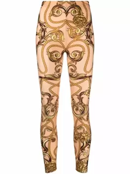 Philipp Plein легинсы с принтом New Baroque, нейтральный цвет