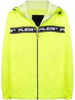 Philipp Plein легкая куртка с капюшоном и логотипом, желтый