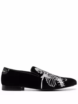 Philipp Plein лоферы Skeleton, черный