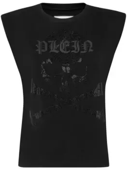Philipp Plein майка с черепом, черный