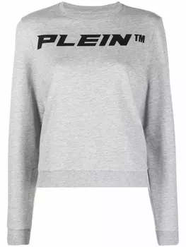 Philipp Plein меланжевая толстовка с логотипом, серый