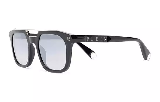 PHILIPP PLEIN Мужские прямоугольные солнцезащитные очки из ацетата, черные