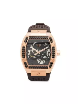Philipp Plein наручные часы The Skeleton 44 мм с кристаллами, черный