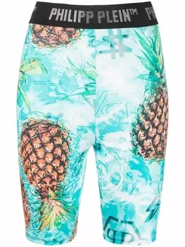Philipp Plein облегающие шорты Pineapple Stones, синий