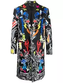 Philipp Plein однобортное пальто Agnelli, серый