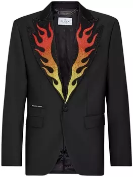 Philipp Plein однобортный пиджак Flame, черный