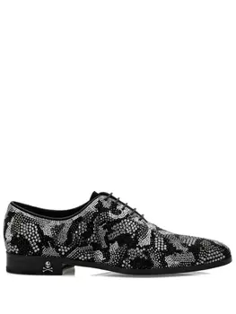 Philipp Plein оксфорды с кристаллами, черный