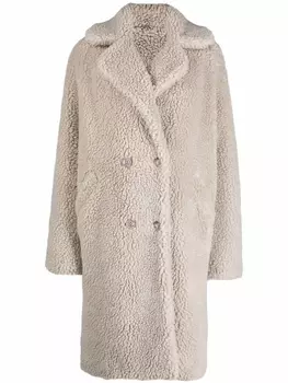 Philipp Plein пальто-кокон Teddy Bear, нейтральный цвет