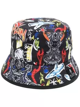 Philipp Plein панама с графичным принтом, черный