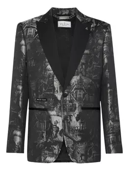 Philipp Plein пиджак Lord Fit с декором Skull, черный