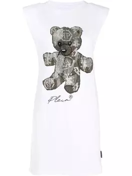 Philipp Plein платье-футболка с кристаллами, белый