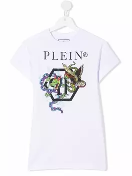 Philipp Plein платье-футболка с принтом, белый