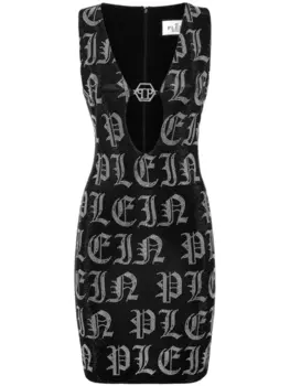 Philipp Plein платье мини Gothic Plein со стразами, черный