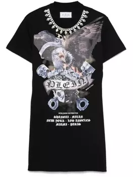 Philipp Plein платье мини с графичным принтом, черный