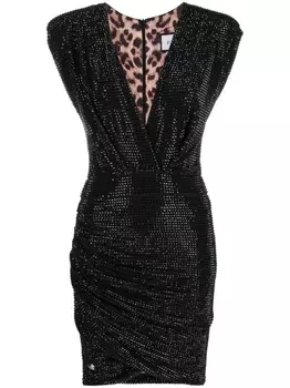 Philipp Plein платье мини с кристаллами, черный