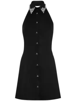 Philipp Plein платье мини с кристаллами, черный