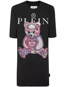 Philipp Plein платье мини с вышивкой, черный