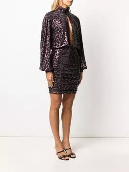 Philipp Plein платье с эффектом металлик, розовый