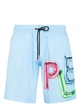 Philipp Plein плавки-шорты Bombing Graffiti, синий