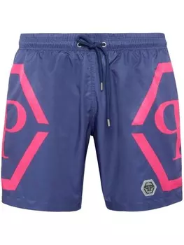 Philipp Plein плавки-шорты Hexagon, синий