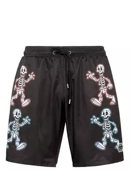 Philipp Plein плавки-шорты с принтом, черный