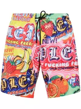 Philipp Plein плавки-шорты Tutti Frutti, розовый