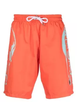 Philipp Plein пляжные шорты с графичным принтом, оранжевый