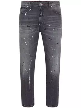 Philipp Plein прямые джинсы Detroit Fit средней посадки, серый