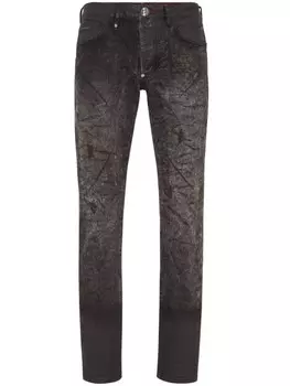 Philipp Plein прямые джинсы с логотипом, черный