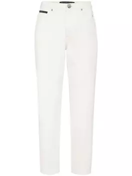 Philipp Plein прямые джинсы с завышенной талией, белый