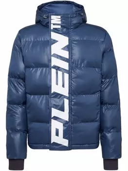 Philipp Plein пуховик с логотипом, синий