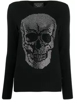 Philipp Plein пуловер с декором Skull, черный