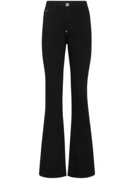 Philipp Plein расклешенные джинсы с завышенной талией, черный